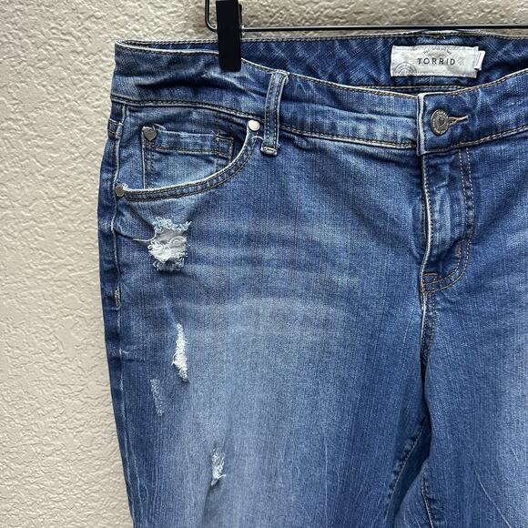 Torrid Womens Jeans Size 16 High Rise Distressed Dark Wash Pants - Picture 6 of 14